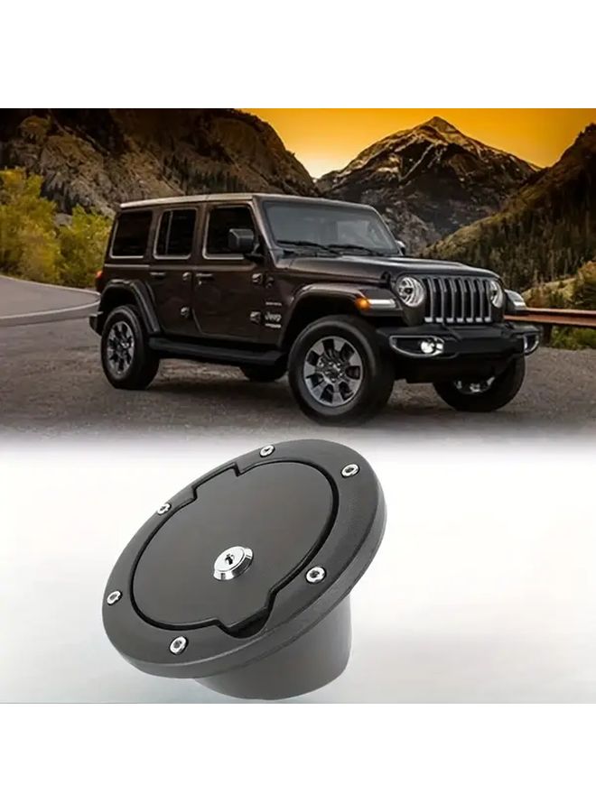 Fuel Tank Cap With Lock And Anti Theft For 2007 2018 Jeep Wrangler JK Unlimited Black Off Road Decorative Cover Easy Exterior Accessories - Image 1
