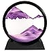 SANDCLE Moving Sand Art Liquid Motion Moving Sand Art Picture Decor 3D Deep Sea Sandscape Round Glass Frame Display Flowing Sand Relaxing Toy for Desktop Home Office Work DecorationPurple 7 - Image 3