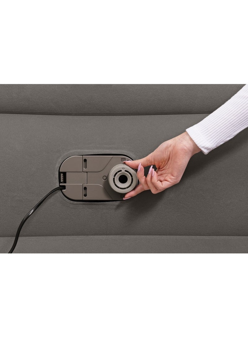 Bestway - Tritech Fashion Flock Air Mattress Queen with Built-in AC Pump and Antimicrobial Coating 203x152x56 cm - 6713E