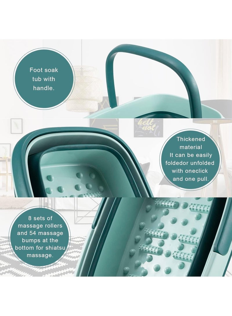 YelaJoy Foot Bath Collapsible Foot Bath Foot Soak Tub with Handle Foot Spa Bath 15L/4 Gallons Massager Foot Soaking Bath Basin Feet for Dry Cracked Feet, Pedicure Foot Soak, Home Spa Treatment (Green) - Image 3