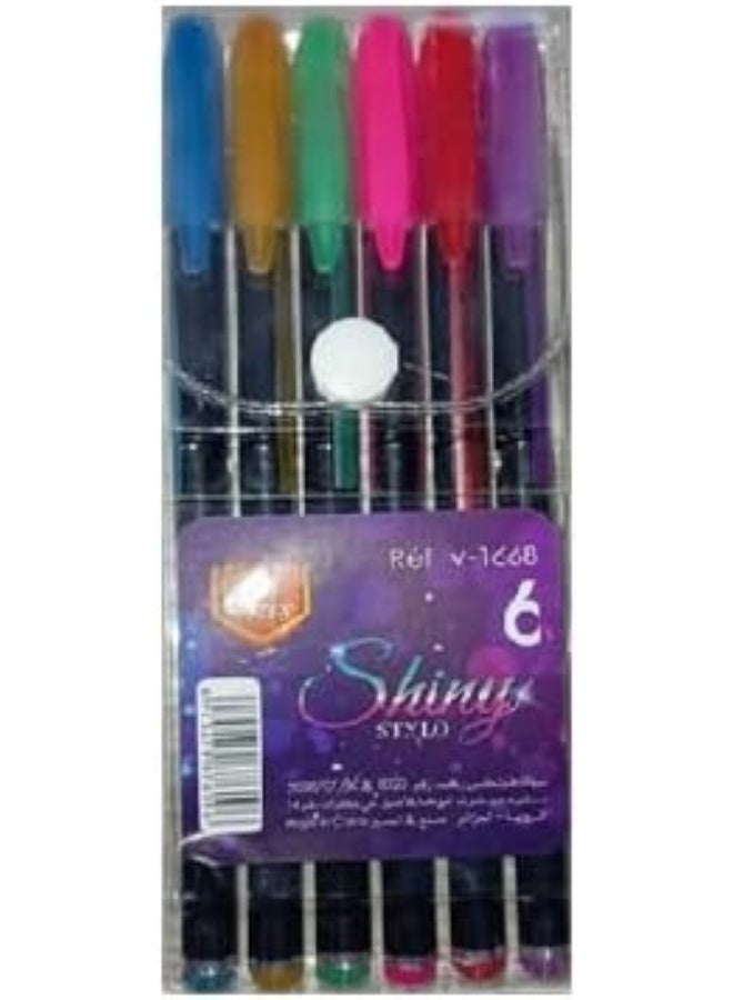Vertex Highlighter Gel Pen Set 6 pcs - Multi Color