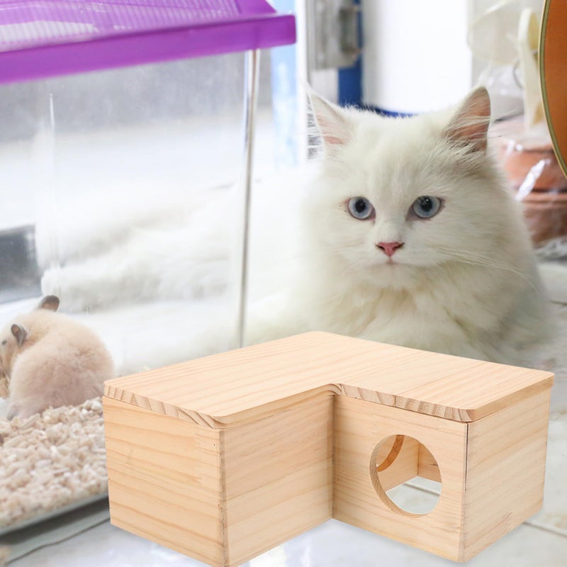 Hamster Wooden Multi Chamber Hideout House for Small Pets Relaxation Space - Image 4