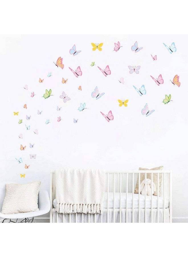 Easu Colorful Butterfly Wall Decals Vibrant Butterflies Wall Stickers Kids Butterfly Wall Stickers For Girls Room Bedroom Nursery Decor - Image 5