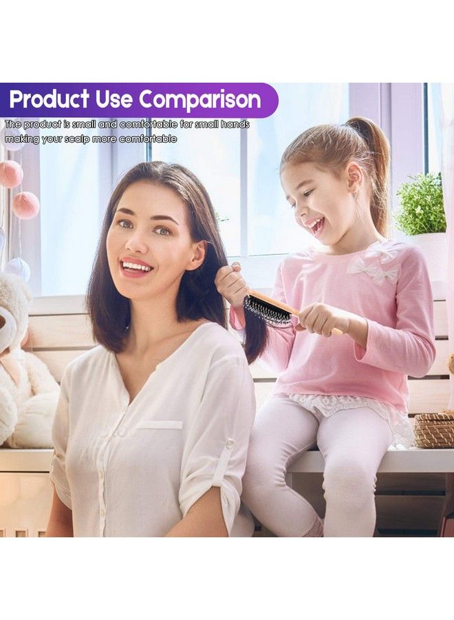 Bsisme Hair Brush Boar Bristle Hair Brushes For Women Curly Hair Best Paddle Detangling Brush Detangler For Girls Kidssmooth Hair Add Shine - Image 3