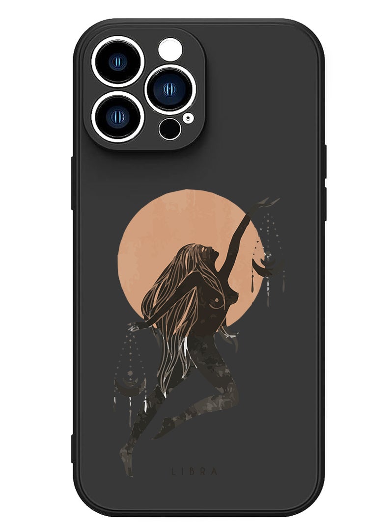 Theodor Protective Slim Fit Case Liquid Silicone Cover with Full Body Protection Anti-Scratch Shockproof Case For iPhone 15 Pro Max Black - Libra - Image 1