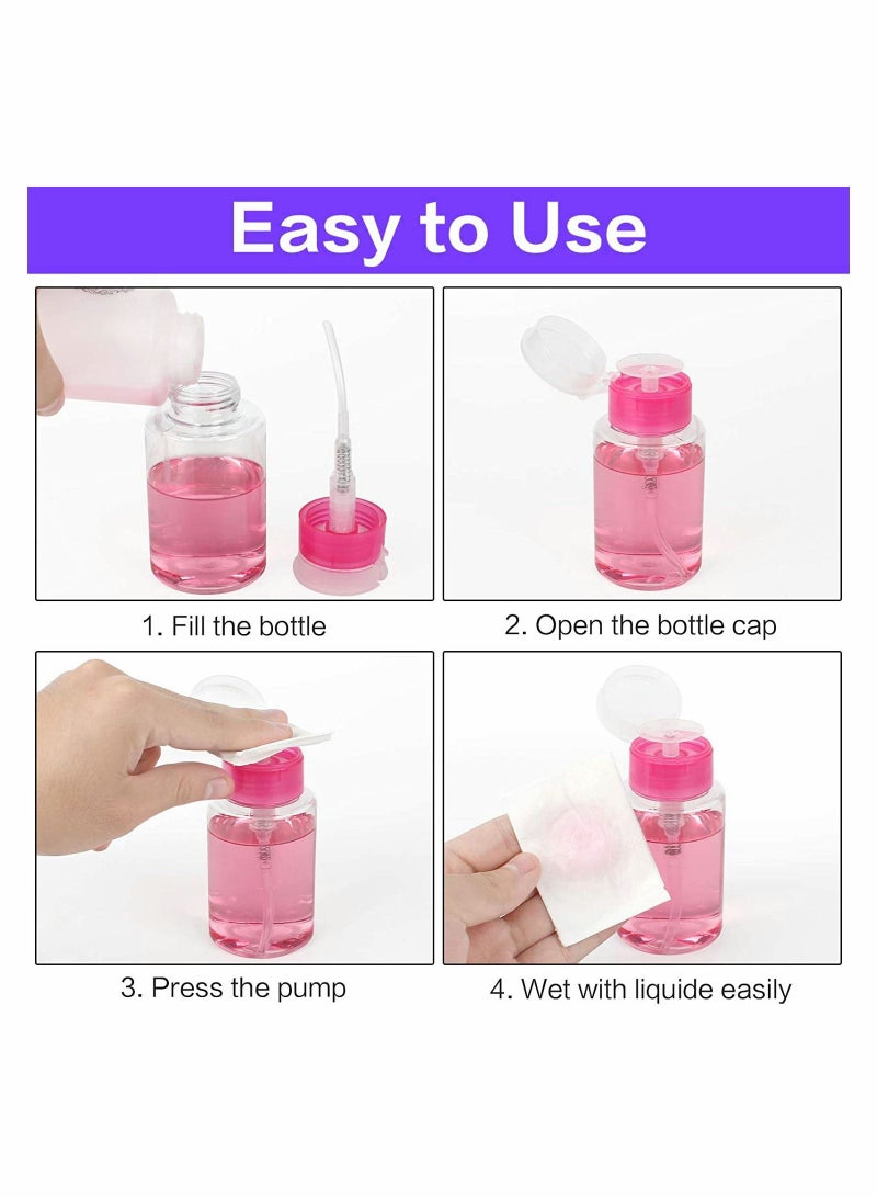 Y&D 6 Pack Nail Polish Remover Pump Dispenser 180ml Push Down Cleanser Bottle Travel Liquid Container for & Makeup Art Tool Set - Image 4