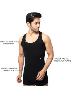 TS Men's 100% Cotton Undershirt 5-Piece Set, Comfortable Fit, Black Premium Special Box, Underwear, Underwear  - Image 3