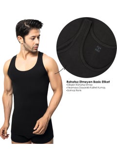 TS Men's 100% Cotton Undershirt 5-Piece Set, Comfortable Fit, Black Premium Special Box, Underwear, Underwear  - Image 5