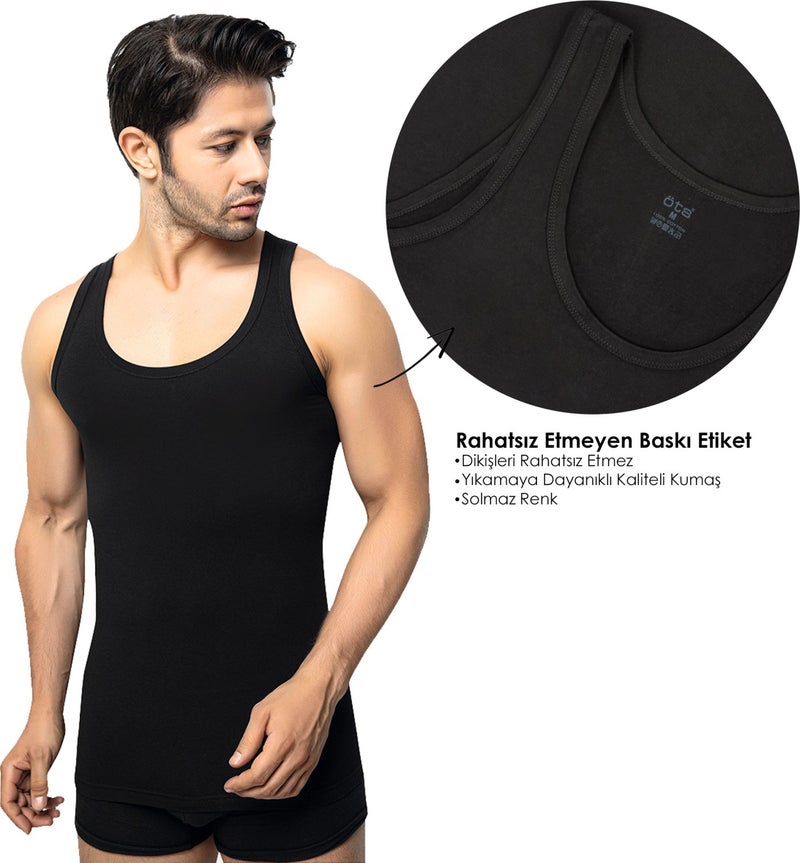 TS Men's 100% Cotton Undershirt 5-Piece Set, Comfortable Fit, Black Premium Special Box, Underwear, Underwear - Image 5