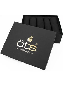 TS Men's 100% Cotton Undershirt 5-Piece Set, Comfortable Fit, Black Premium Special Box, Underwear, Underwear  - Image 4