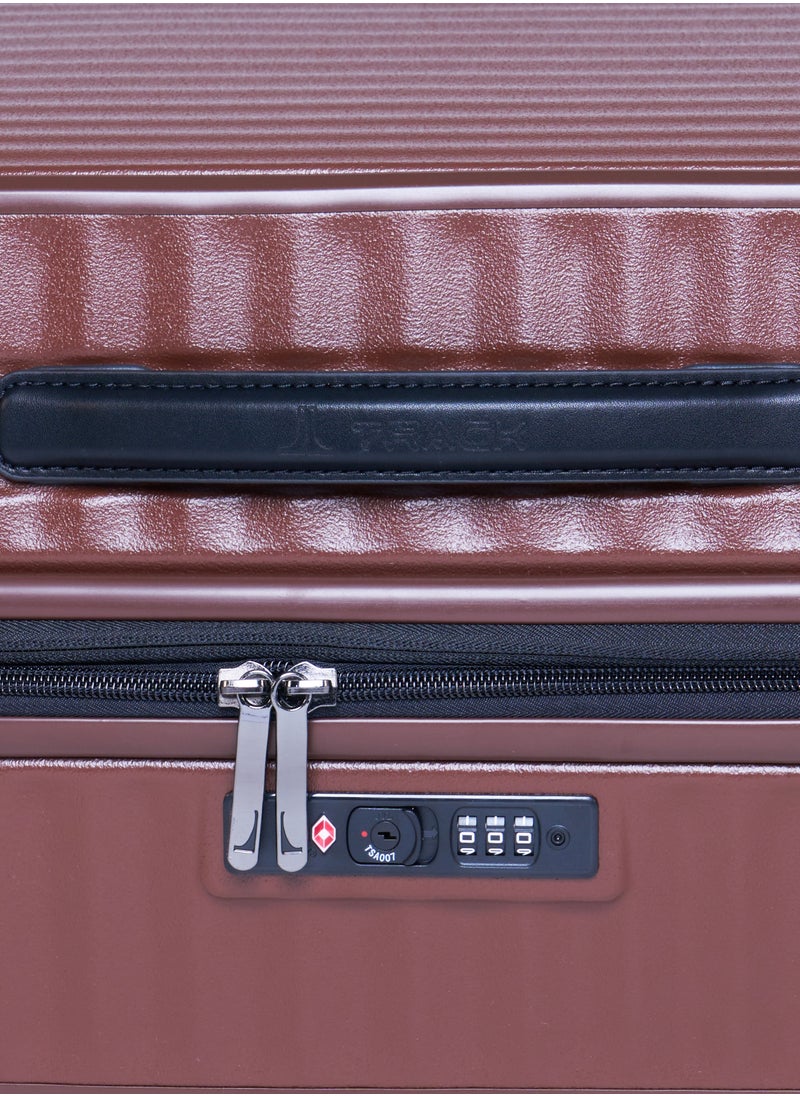 Track Oak Hardshell Luggage Set Caramel – Durable PP Hardcase Suitcase, Lightweight Expandable Carry-on & Check-in Luggage, Secure Lock & Zipper, 4 Double Spinner Wheels, Organized Packing Suitcase