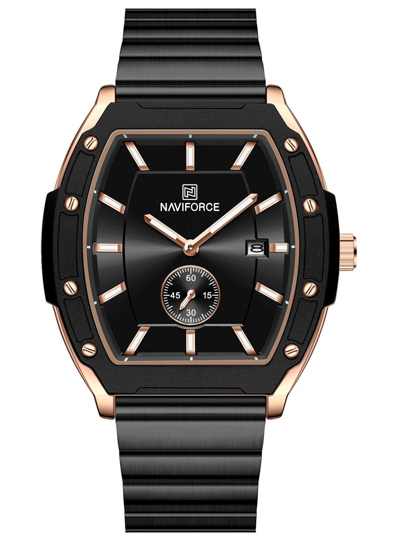 نافيفورس ساعة يد كوارتز كاجوال أنيقة من الفولاذ المقاوم للصدأ للرجال والنساء NF8068 RG/B - Image 5