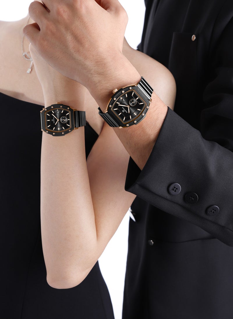 نافيفورس ساعة يد كوارتز كاجوال أنيقة من الفولاذ المقاوم للصدأ للرجال والنساء NF8068 RG/B - Image 2