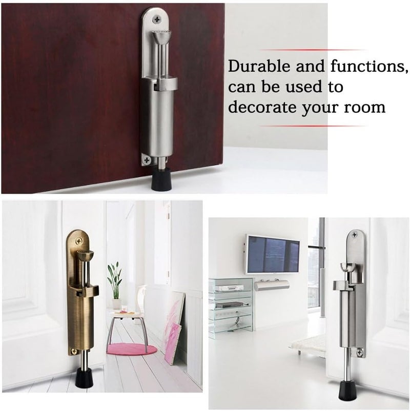 Kickdown Door Stop - Stainless Steel Step-On Door Stopper with Adjustable Rubber Foot - Image 4