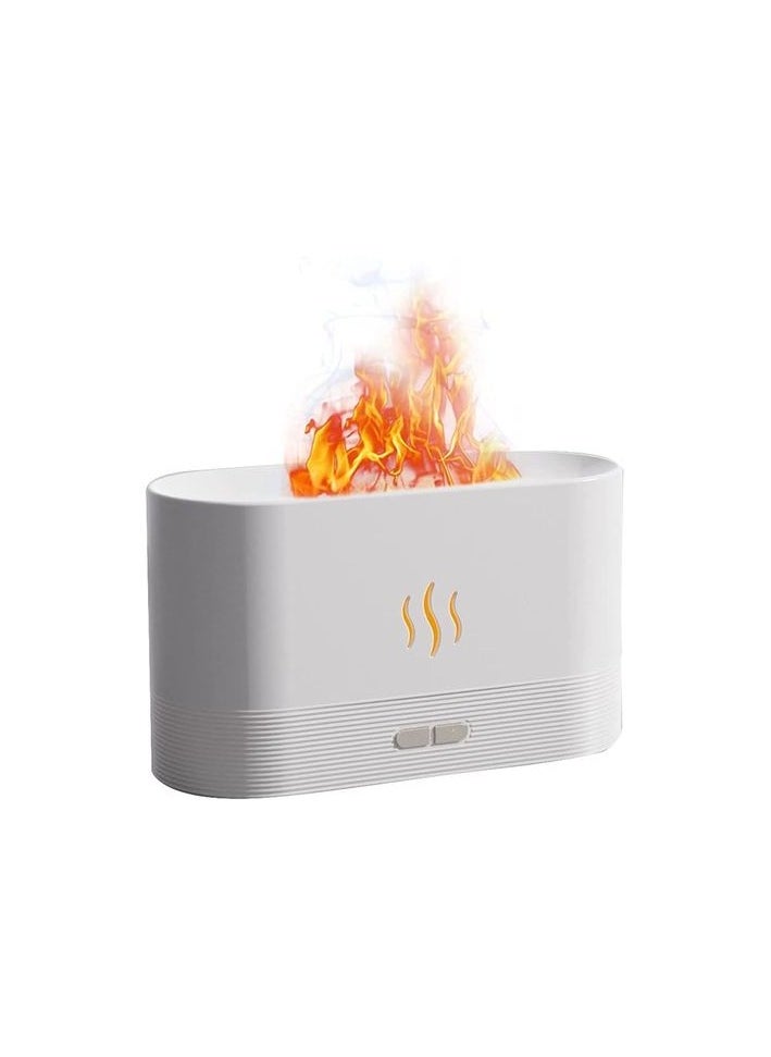 Generic Essential Oil Diffuser With Flame,180ml Aroma Flame Night Light, White  - Image 1