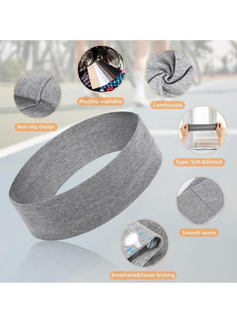 MARYA 10 PCS Non Slip Hair Bands, Headbands Soft Cotton Stretchy, Sweat Absorbent Workout Headbands for Men Women Yoga Running Exercise (MultiColor) - Image 3