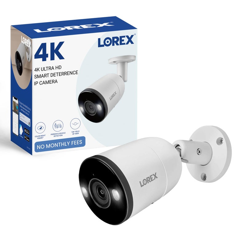 Lorex Outdoor 4K IP Add-On Metal Bullet Security Camera | NVR Add-On | Smart Motion Detection | 2-Way Talk | Color Night Vision | IP67 Waterproof | Requires Recorder - Image 1