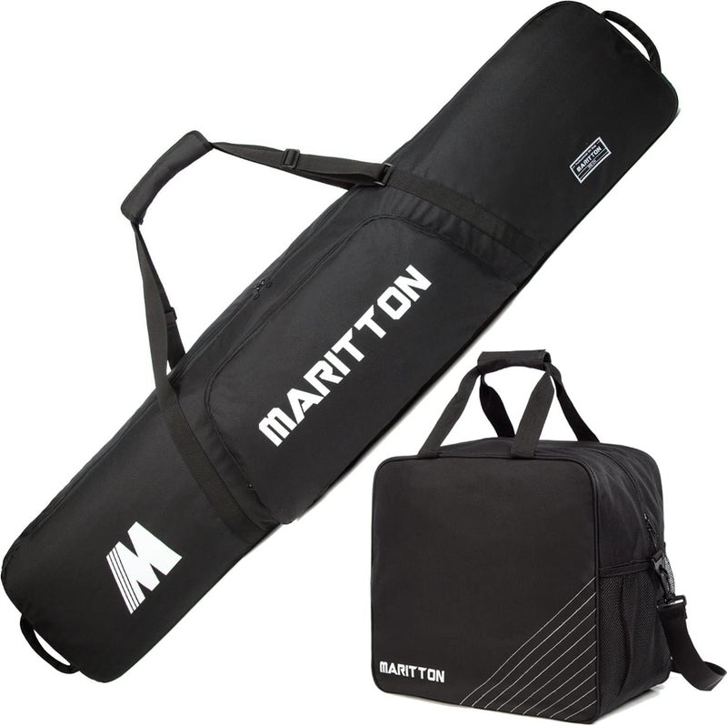 MARITTON Padded Snowboard and Boot Bag Combo,Store Transport Snowboard Up to 165 cm and Boots Up to Size 13,Two-Piece Snowboard Travel Bags. - Image 1