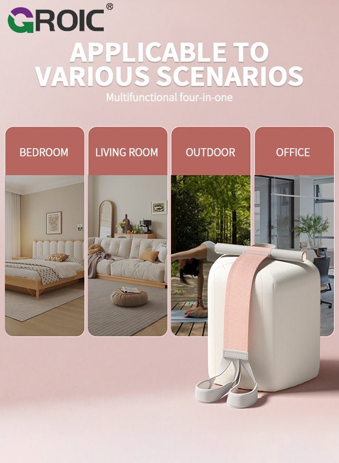 GROIC Foot Pedal Fabric Resistance Band with Handle - Home Fitness Equipment for Abdominal Toning, Arm & Leg Workout, Ankle Puller Sit-up Exercise, Multifunction Fitness Resistance Bands - Purple - Image 4