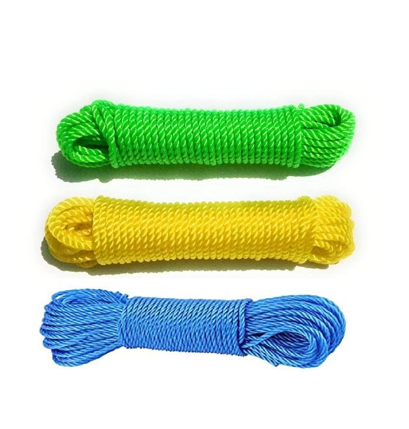 Skygold Nylon Braided Cotton Rope for Drying Clothes Hangers MultiFunction Windproof Anti Slip Colorful Rope Dry Hanging Outdoor Indoor Travel 10 MTR 3 - Image 1