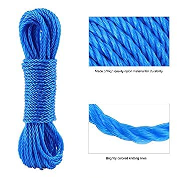 Skygold Nylon Braided Cotton Rope for Drying Clothes Hangers MultiFunction Windproof Anti Slip Colorful Rope Dry Hanging Outdoor Indoor Travel 10 MTR 3 - Image 3