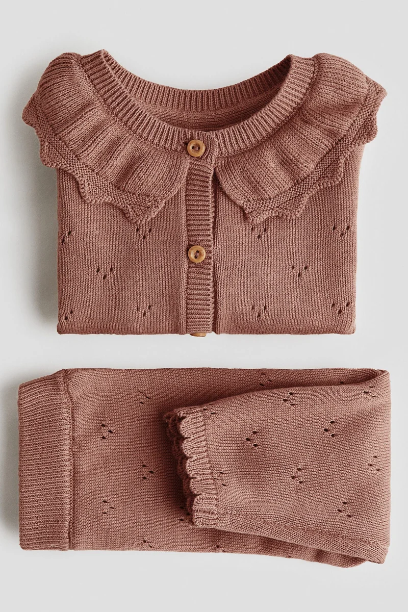 H&M 2-piece pointelle-knit cotton set