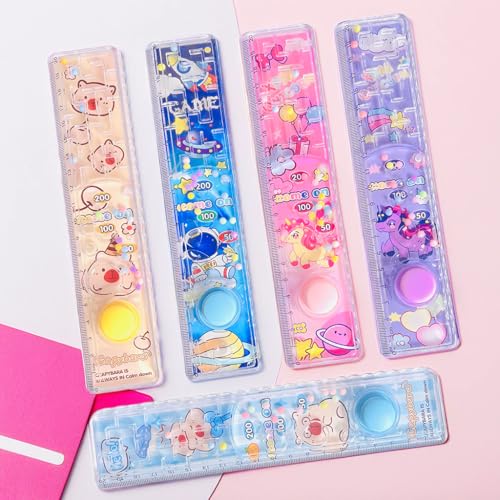 SHAKTISM Scale Ruler Set with Water Ball Game & Puzzle, 20 cm, Kids Stationery Gift Random Colour 2 Pieces (CapyBara) - Image 3
