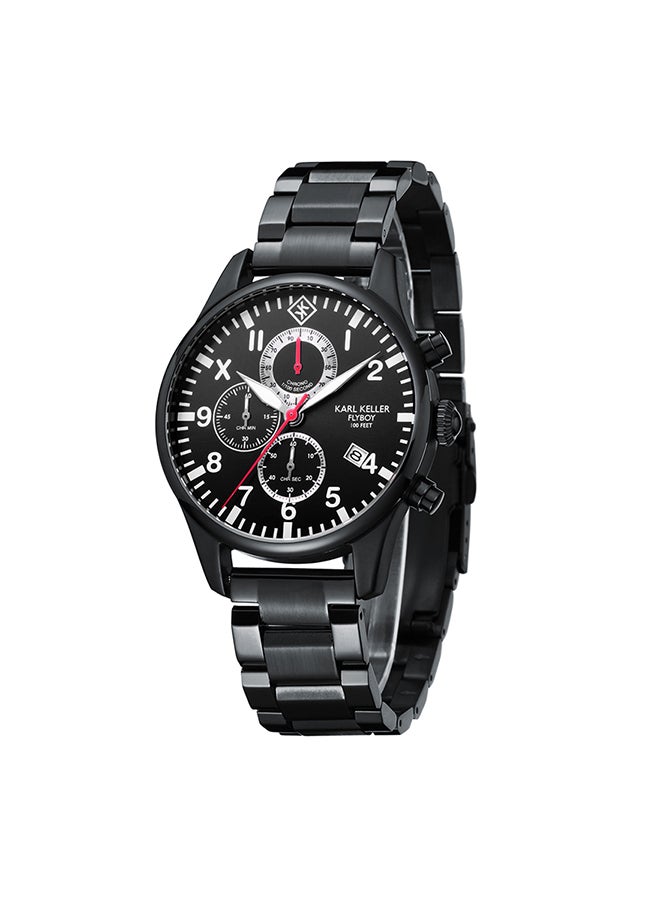 KARL KELLER - Men's Chronograph Round Shape Stainless Steel Wrist Watch KKAV8205 - 43 Mm - Image 1