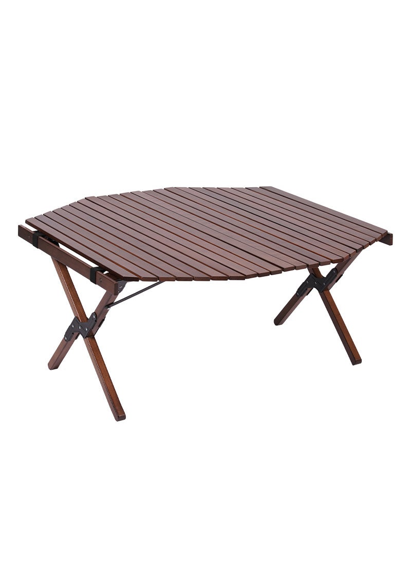 ETG Outdoor Camping Octagonal Egg Roll Folding Table, Suitable for Camping, Patio, Barbecue Folding Table 90*90*45CM - Image 1