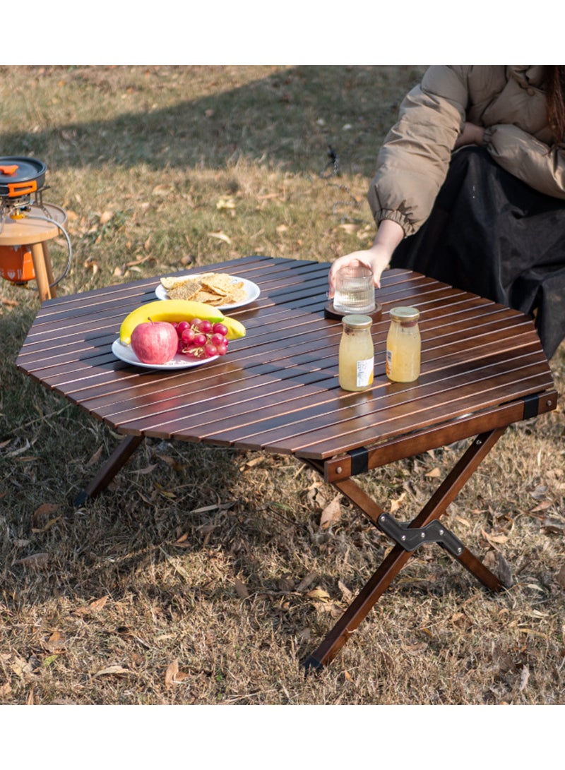 ETG Outdoor Camping Octagonal Egg Roll Folding Table, Suitable for Camping, Patio, Barbecue Folding Table 90*90*45CM - Image 2