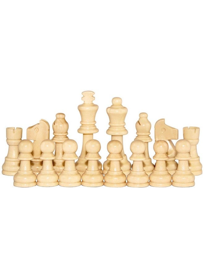 Wooden Chess Set with 32 Pieces, White and Dark Brown - Image 4