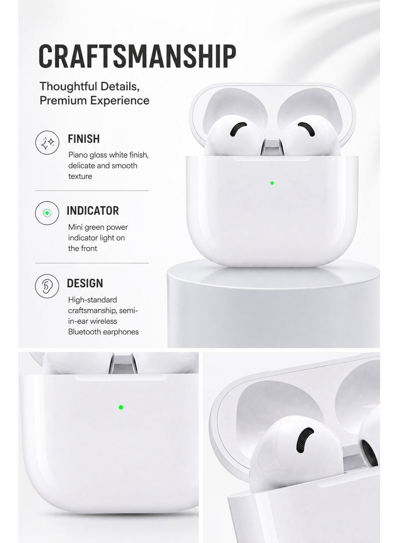 TEMPO Universal Wireless Bluetooth Earbuds, Portable In Ear Bluetooth Headphones, Powerful ANC Noise Cancelling Earphones, Transparency & Adaptive Audio Mode, 3D Immersive Spatial Surround Sound, USB-C Fast Wireless Charging Case, IP54 Waterproof Sports Ear Buds for Travel Commute Office Gym Gaming School Daily Outdoor All Devices Compatible White - Image 3