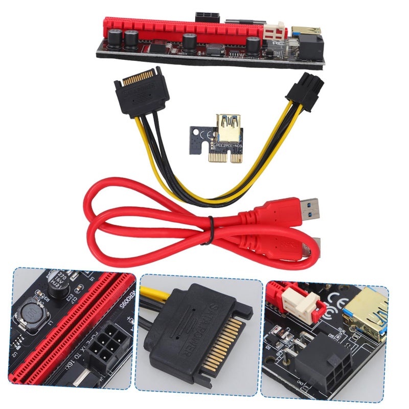 بطاقة تمديد منفذ PCI E 1X إلى 16X لـ GPU خارجي للابتوب والكمبيوتر المكتبي والتعدين - أسود - Image 5