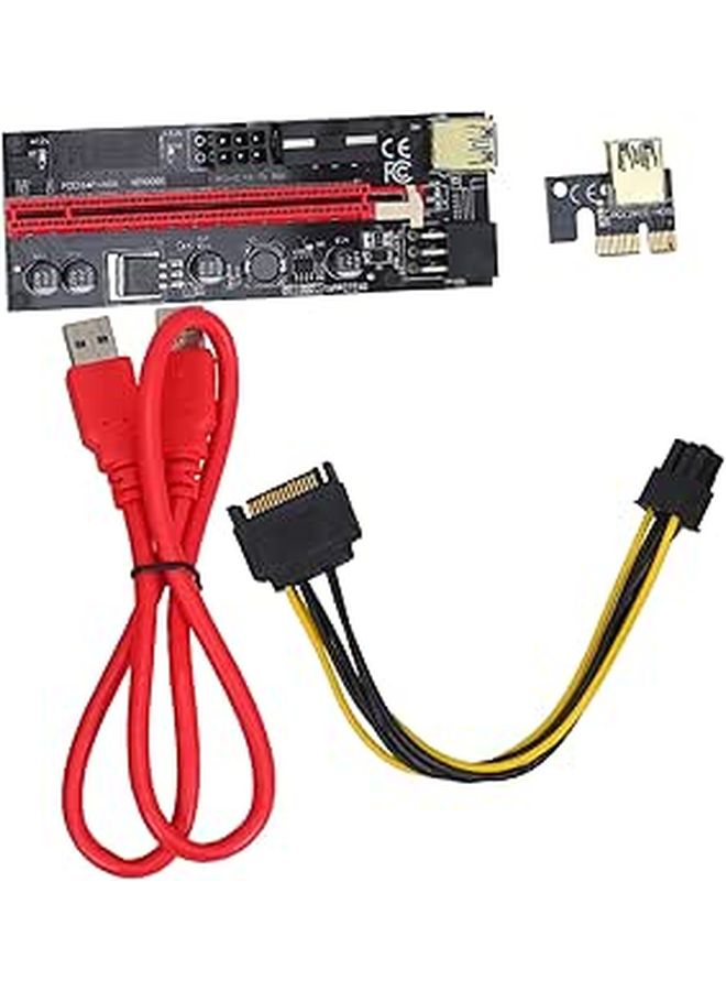 بطاقة تمديد منفذ PCI E 1X إلى 16X لـ GPU خارجي للابتوب والكمبيوتر المكتبي والتعدين - أسود - Image 1