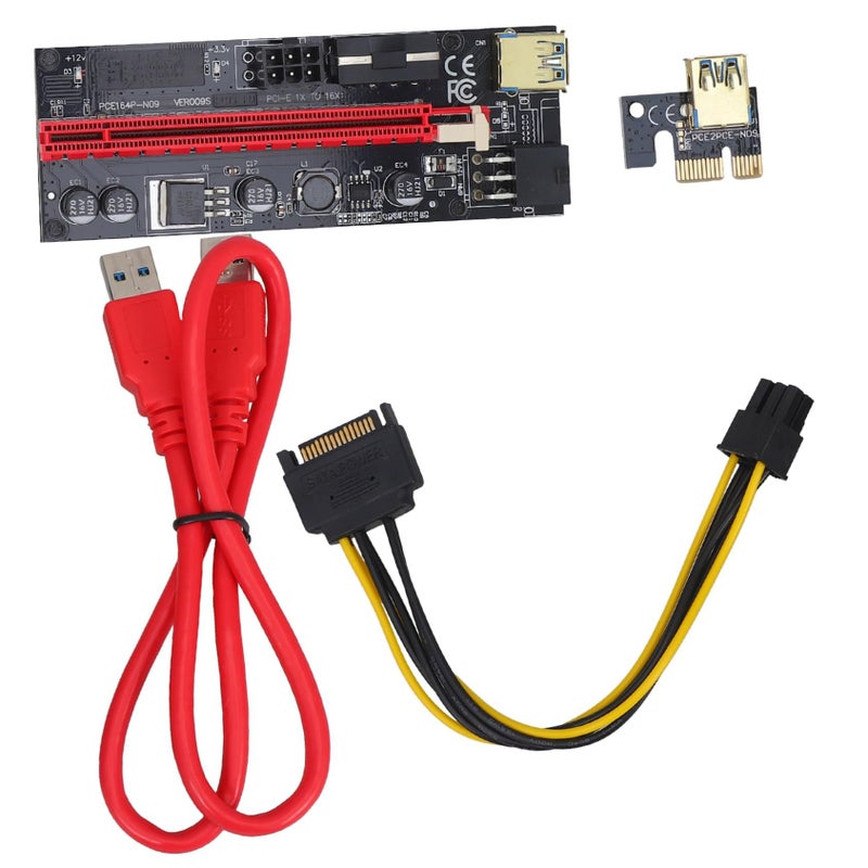 بطاقة تمديد منفذ PCI E 1X إلى 16X لـ GPU خارجي للابتوب والكمبيوتر المكتبي والتعدين - أسود - Image 2