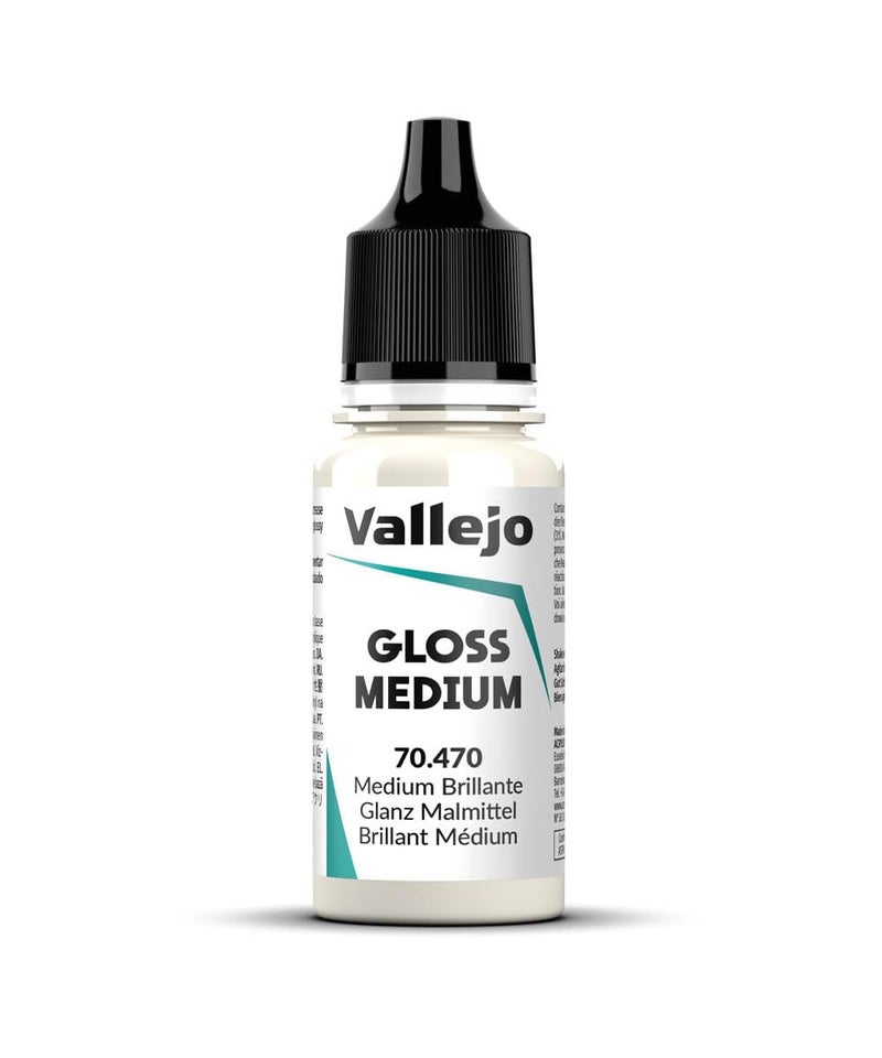 Vallejo - Gloss Medium 18 ml. (0.60 fl.oz.) | High-Transparency, High-Gloss Acrylic Medium for Model Building