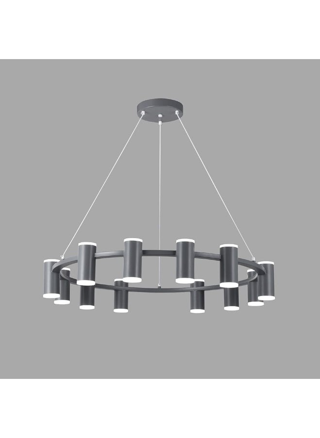 DANUBE HOME Danube Home Luca Pendant Metal+Acrylic L80 Xw80 Xh15 Led Grey Bh1036/12 | Contemporary Pendant Lamps | Hanging Lanterns | Modern Design Indoor Lighting For Bedroom Dining Living Room  - Image 2