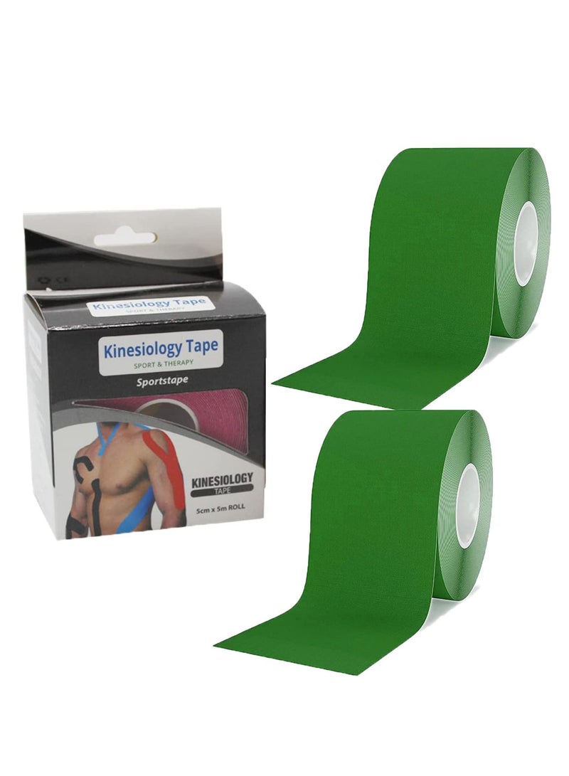 NIBEMINENT 2 Pcs Sports Kinesiology Tape Roll of Elastic Water Resistant for Support Muscle Recovery Quality Physio TapeKinetic Knee Shoulder and Elbow - Image 1