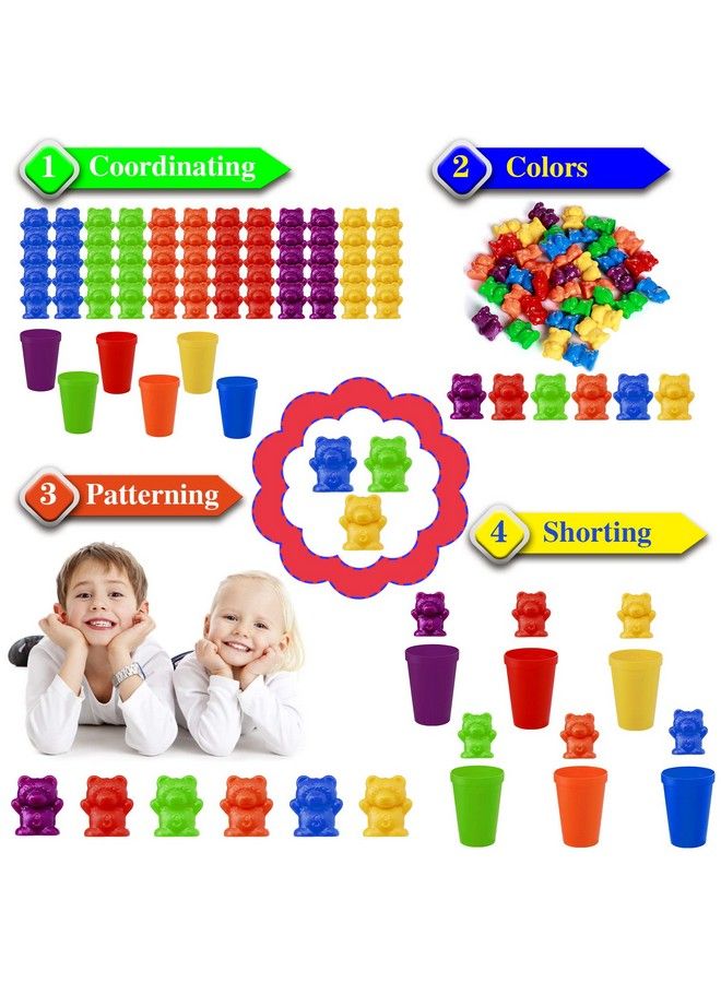 Visen Counting Rainbow Bears With Matching Sorting Cups67Pcs Montessori Counting Toy Bears For Kidseducational Sorting Toyscounting Sorting Color Learning Toy For Boys Girls Birthday Giftswith Bag  - Image 4
