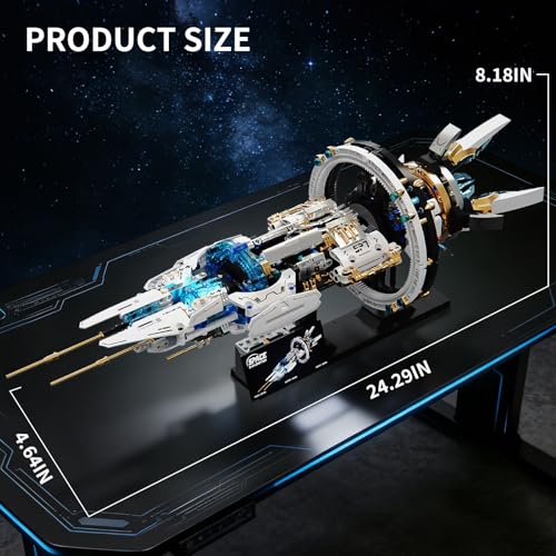 BNG Spaceship Building Set for Adults Space Building Blocks Space Station Block Kit Home or Office Decor Spaceship Toy Creative Gift for Teens Boys 814 - Image 5