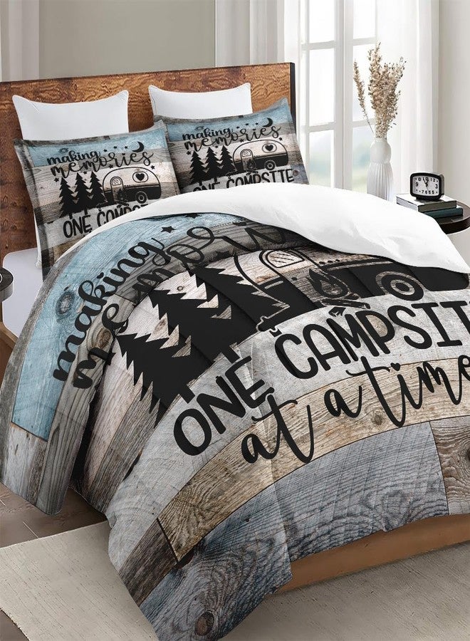 WeCozy Queen Size Comforter Set with 2 Pillowcases, Inspirational Vintage Winter Retro Camp Soft 3 Pcs Bedding Set for Kids and Adults Bedroom Bed Decor - Image 3