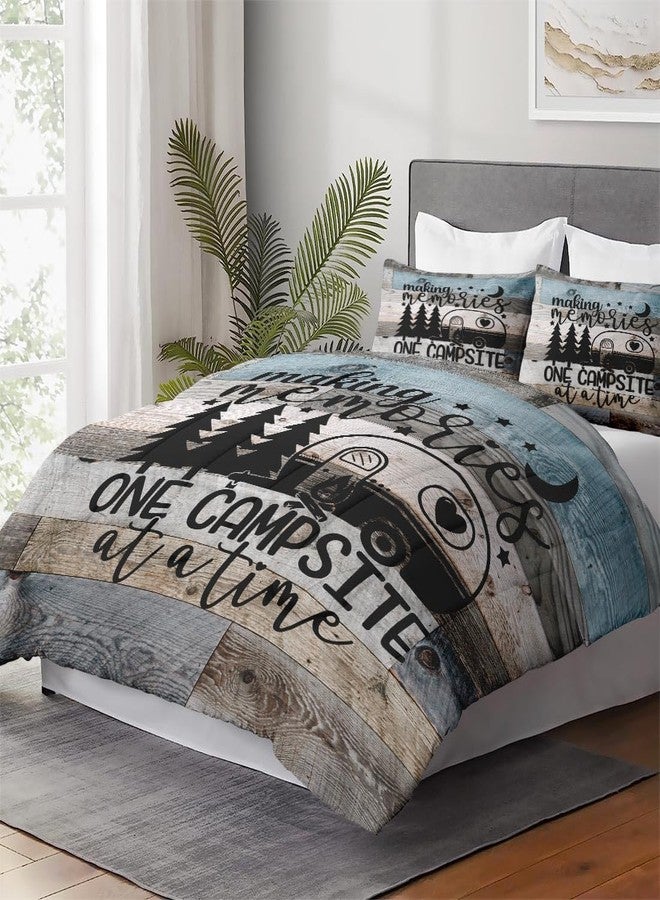 WeCozy Queen Size Comforter Set with 2 Pillowcases, Inspirational Vintage Winter Retro Camp Soft 3 Pcs Bedding Set for Kids and Adults Bedroom Bed Decor - Image 4