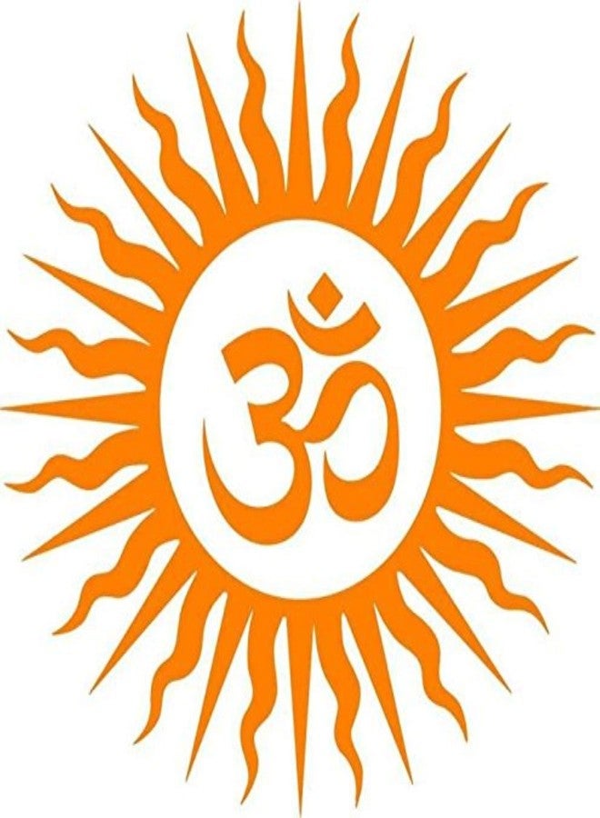 Fusion Graphix Wall Sticker for Bedroom Om Orange for Wall Sticker for Pooja Indian Traditional 59X59cm, Vinyl