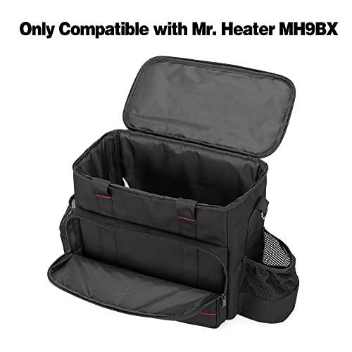 samdew Portable Heater Carry Bag Compatible with Mr. Heater MH9BX, Buddy Propane Heater Carrying Case with Pockets and Handles, Black, Bag Only - Image 2
