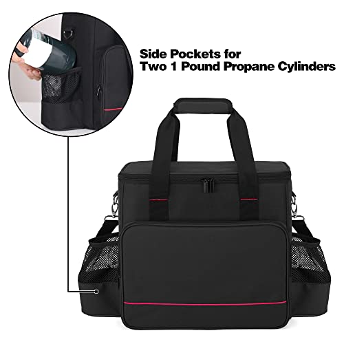 samdew Portable Heater Carry Bag Compatible with Mr. Heater MH9BX, Buddy Propane Heater Carrying Case with Pockets and Handles, Black, Bag Only - Image 3