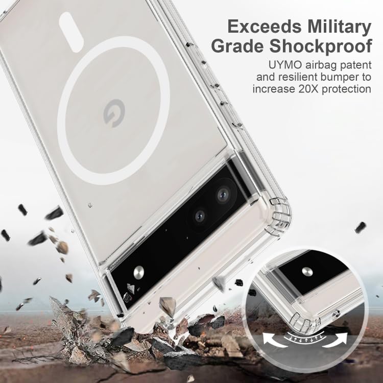 CASENED Clear Magnetic Case for Google Pixel 6a-Magnetic Style, Protective, Transparent - Image 5