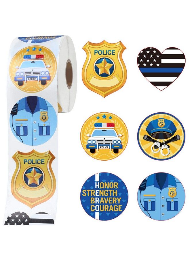Outus 600 Pcs Police Stickers For Kids Police Party Favors Badge Stickers Police Officer Party Stickers Police Roll Name Tag Label Sticker Decals For Kids Police Birthday Party Supplies - Image 2