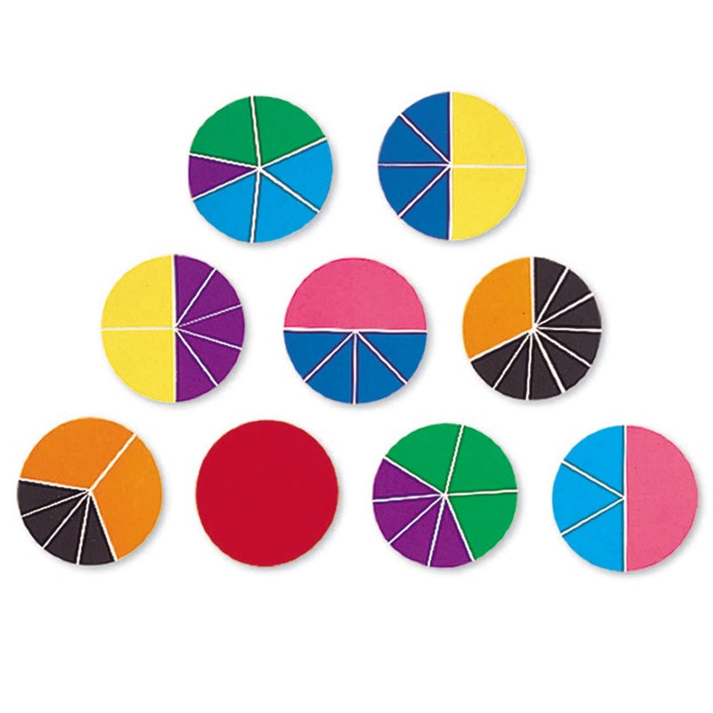 Learning Resources Rainbow Fractions Deluxe Circles with Storage, 9 Circles, Ages 6+, Multicolor (LER0617) - Image 1
