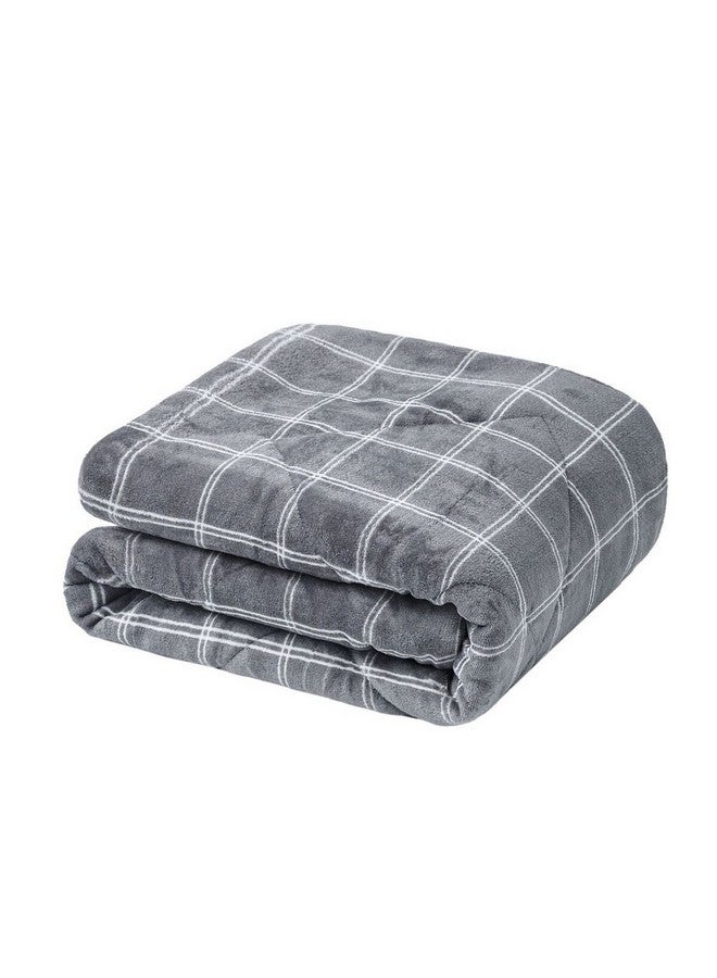 Mezoe Checkered Pattern Soft and Luxurious Velvet Throw Grey and White 1 x 153 x 127 cm MANTOLOK02 - Image 1