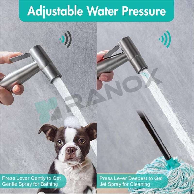 Ranox Health Faucet Set for Bathroom | High Pressure Jet Spray Gun | SS304 Stainless Steel Handheld Bidet Sprayer for Toilet | Leakproof Bidet Spray Gun | Bathroom Accessories (Classic) - Image 5